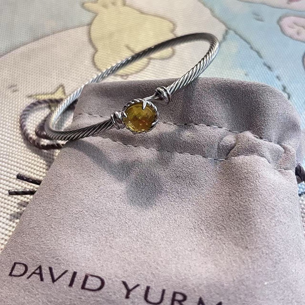 David Yurman Bracelet In Sterling Silver With Citrine